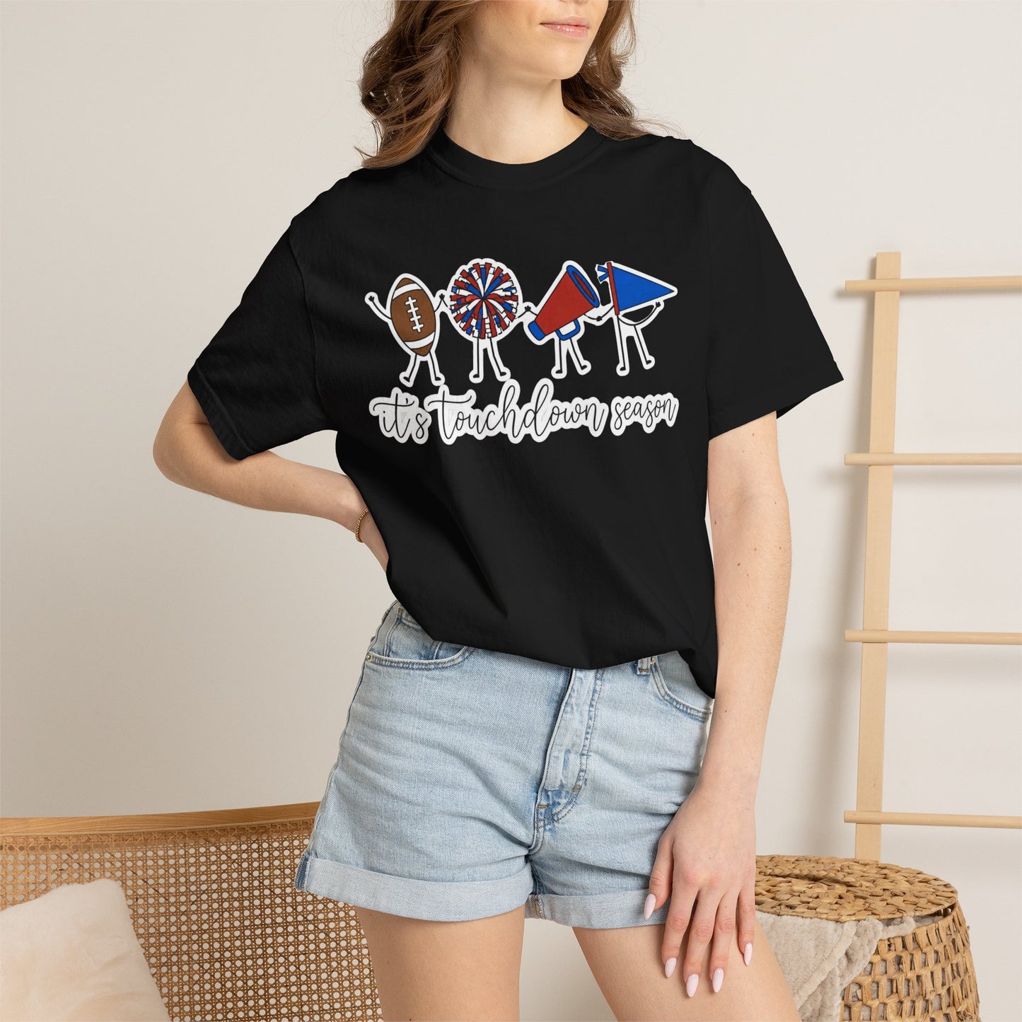 Touchdown Season (Blue/Red) T-Shirt — Football Friends Graphic