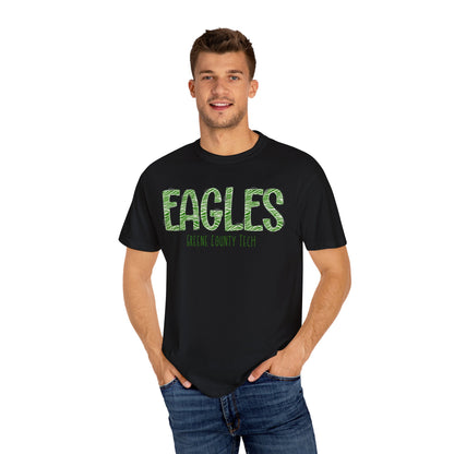ADULT. Comfort Color Eagles (Green Zebra Print)