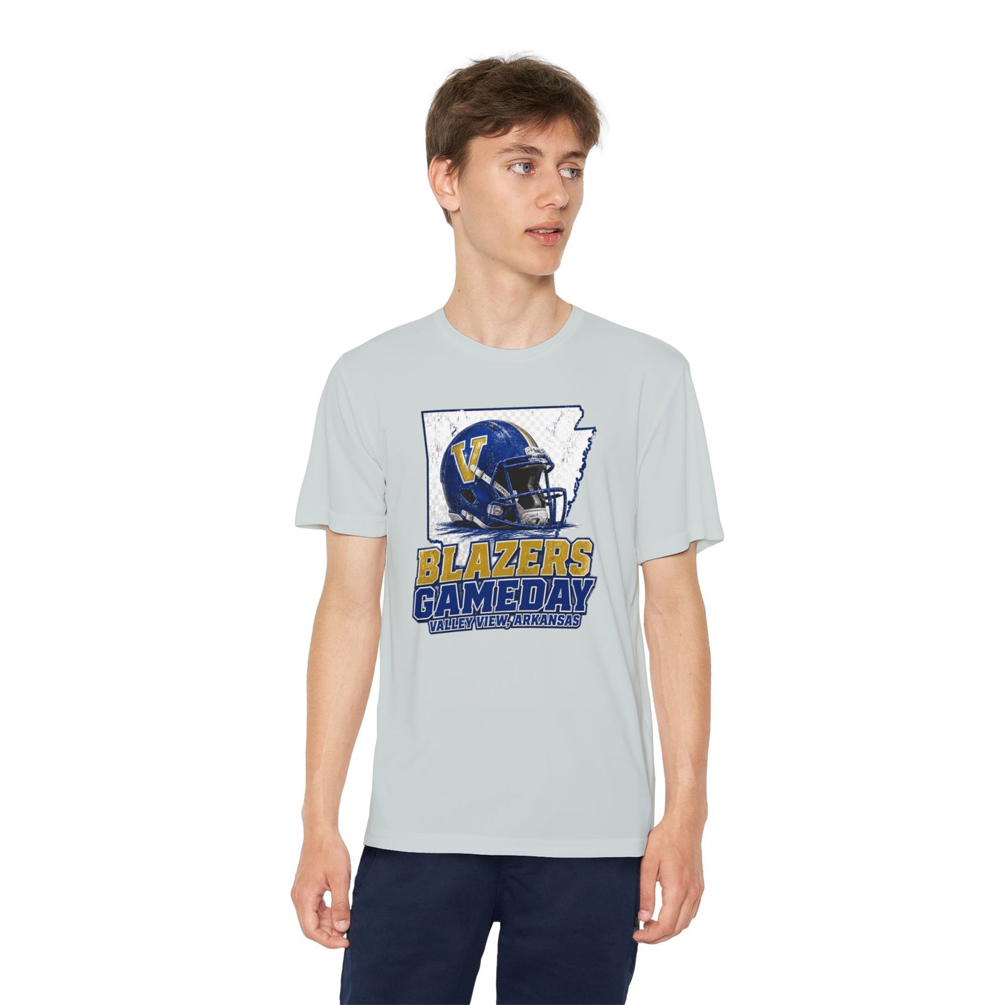 Youth Blazers DRIFIT Gameday Tee – Team Helmet Arkansas Football Shirt