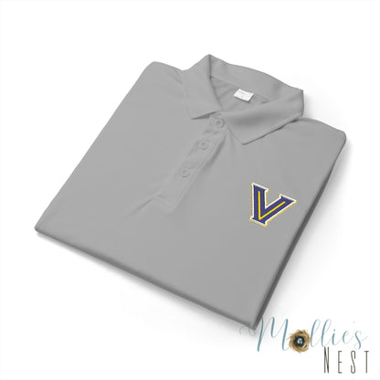 ADULT size - Embroidered 'V' Performance Polo — Moisture-Wicking Sport Shirt - Valley View Logo