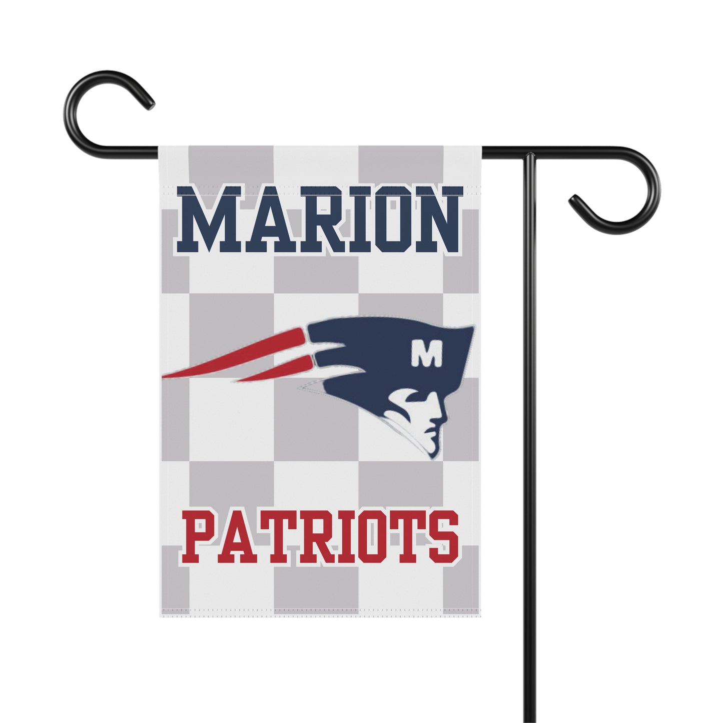 Patriots Checkered Yard Flag — Marion School Team Banner