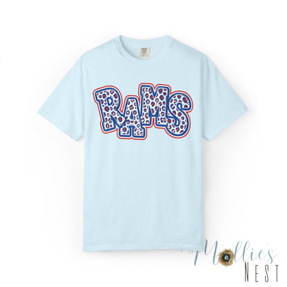 Paragould Rams Leopard Print Retro Logo T-Shirt