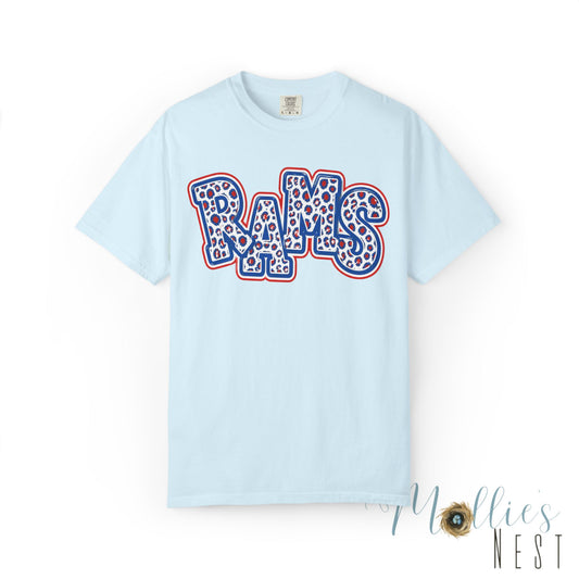 Paragould Rams Leopard Print Retro Logo T-Shirt