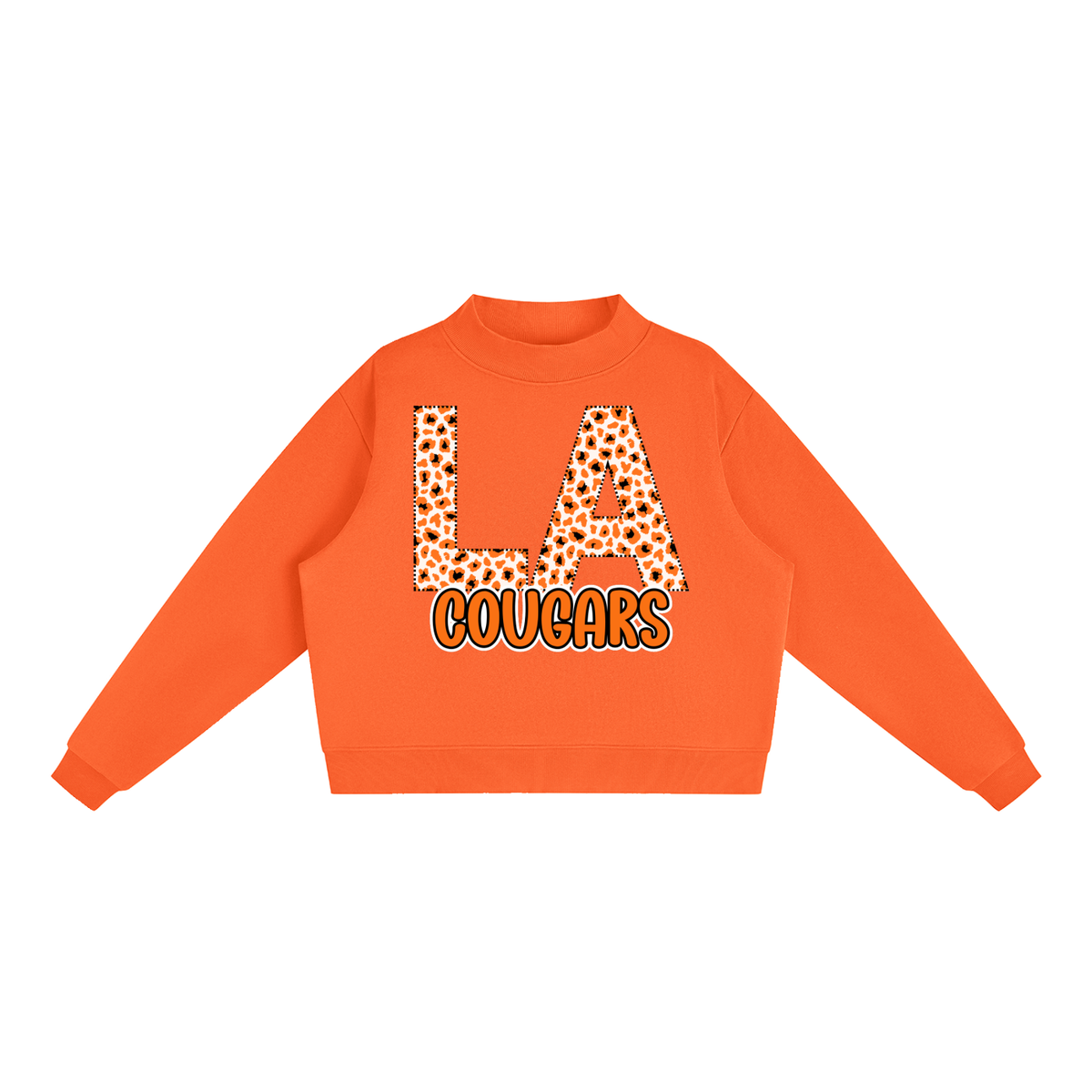 Lee Academy Cougars - Fleece Mock-Neck Crew Sweatshirt