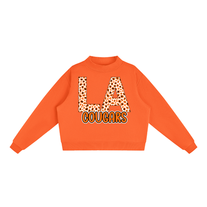 Lee Academy Cougars - Fleece Mock-Neck Crew Sweatshirt