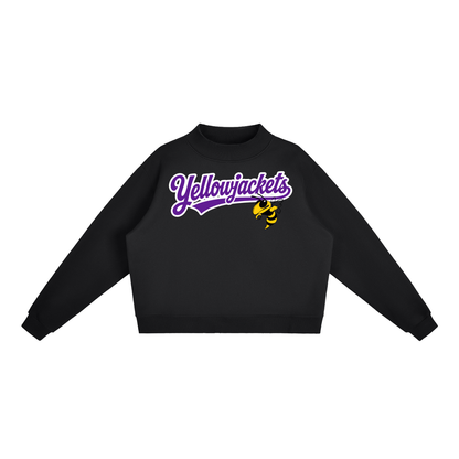 Essential Fleece Mock-Neck Crew Sweatshirt- Bay Yellowjackets
