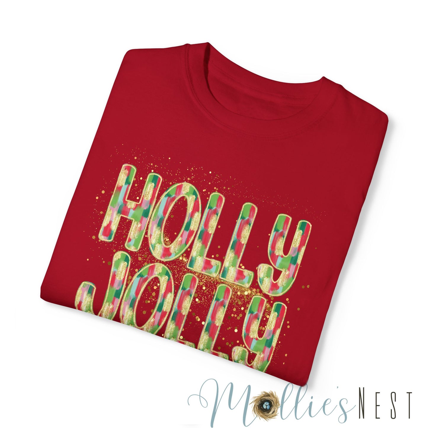 Garment-Dyed T-shirt. HOLLY JOLLY (Comfort Colors ADULT)