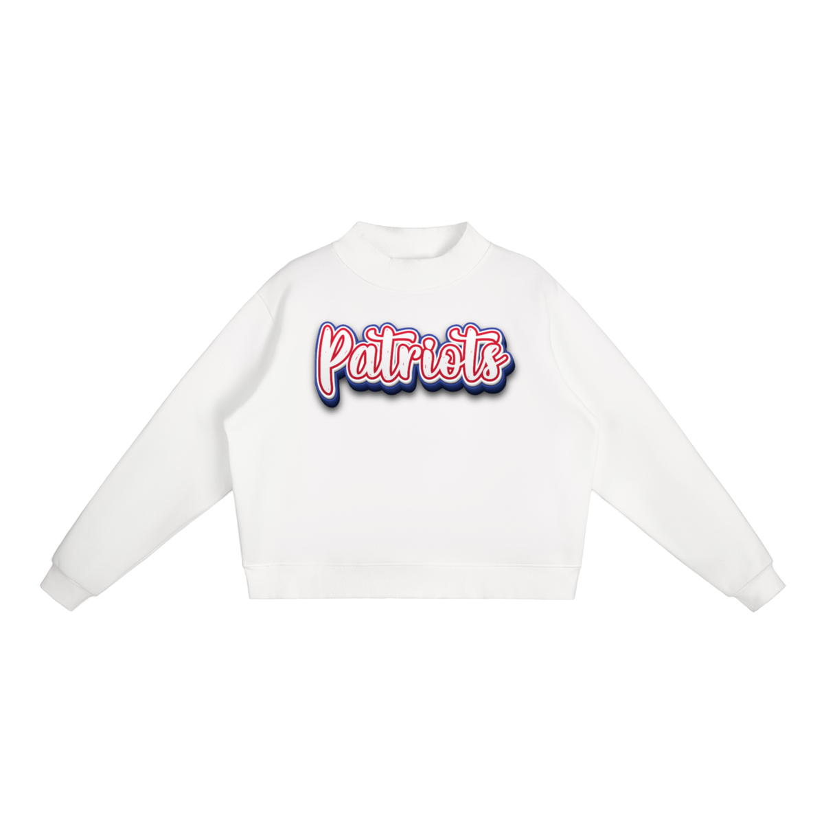 Essential Fleece Mock-Neck Crew Sweatshirt - PATRIOTS