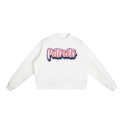 Essential Fleece Mock-Neck Crew Sweatshirt - PATRIOTS