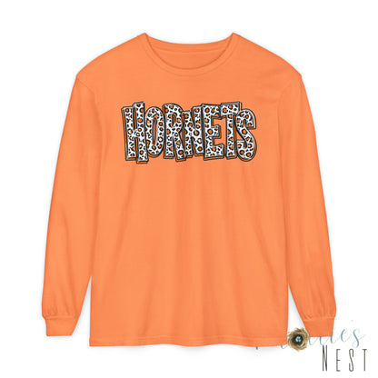 Harrisburg Hornets Stacked Leopard Print Long Sleeve T‑Shirt