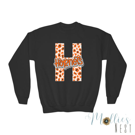 Youth Sweatshirt Harrisburg Hornets - Leopard H (Orange & Black)