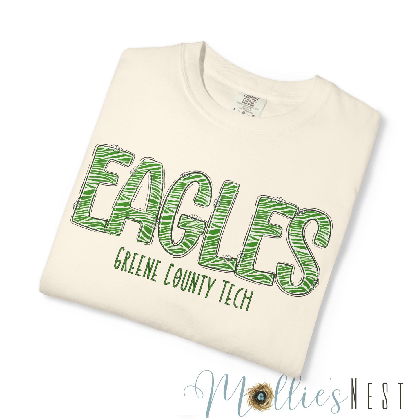 ADULT. Comfort Color Eagles (Green Zebra Print)