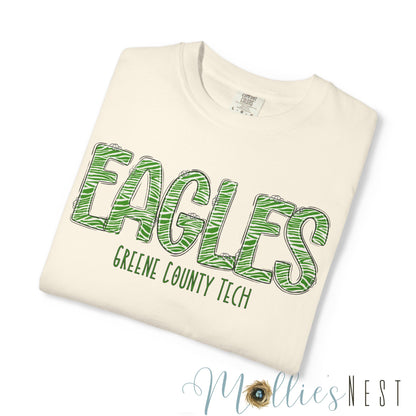 ADULT. Comfort Color Eagles (Green Zebra Print)