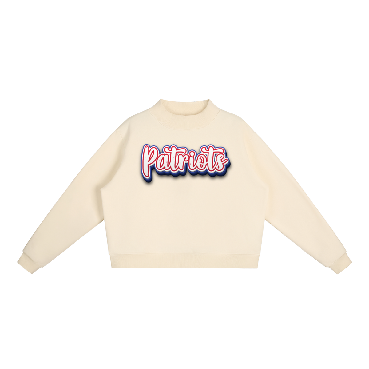 Essential Fleece Mock-Neck Crew Sweatshirt - PATRIOTS