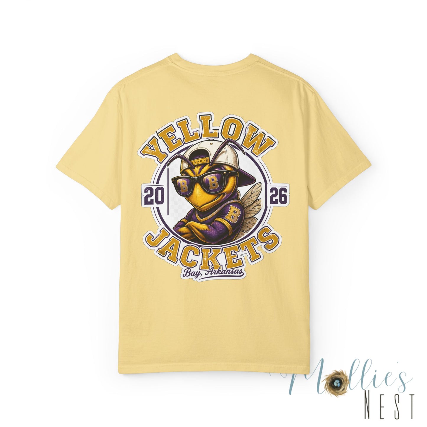 ADULT — Yellow Jackets Mascot 2026 School Spirit Shirt. Comfort Colors