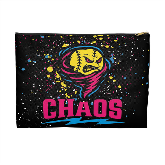 Chaos Softball Accessory Pouch — Customizable Team Makeup & Gear Bag (Name & Number)