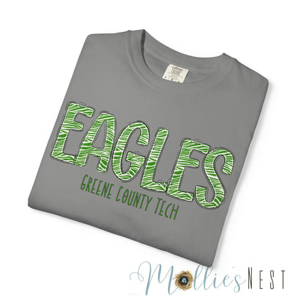 ADULT. Comfort Color Eagles (Green Zebra Print)
