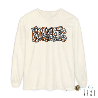 Harrisburg Hornets Stacked Leopard Print Long Sleeve T‑Shirt