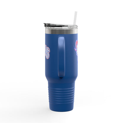 40oz Insulated Travel Mug — Paragould Rams Leopard Print & Team Logo