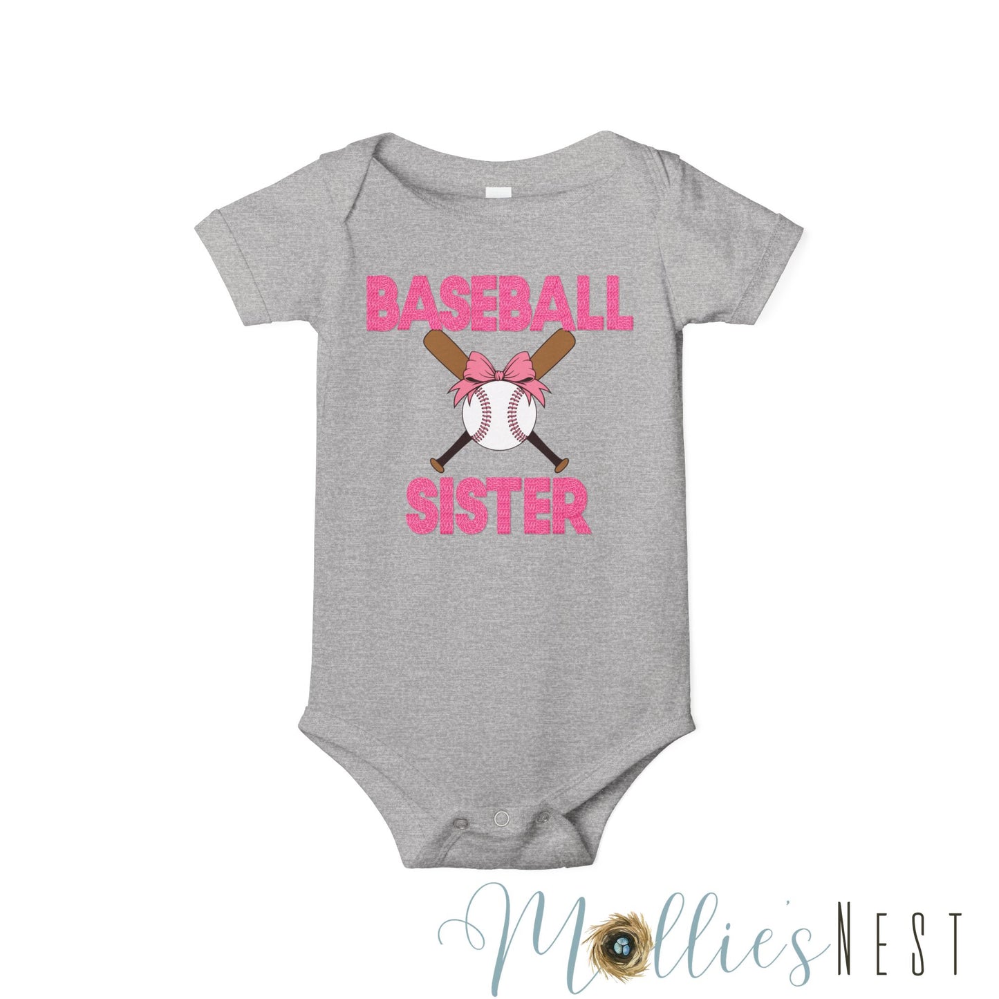 Baseball Sister Infant Jersey One Piece - Adorable Baby Bodysuit for Little Sports Fans