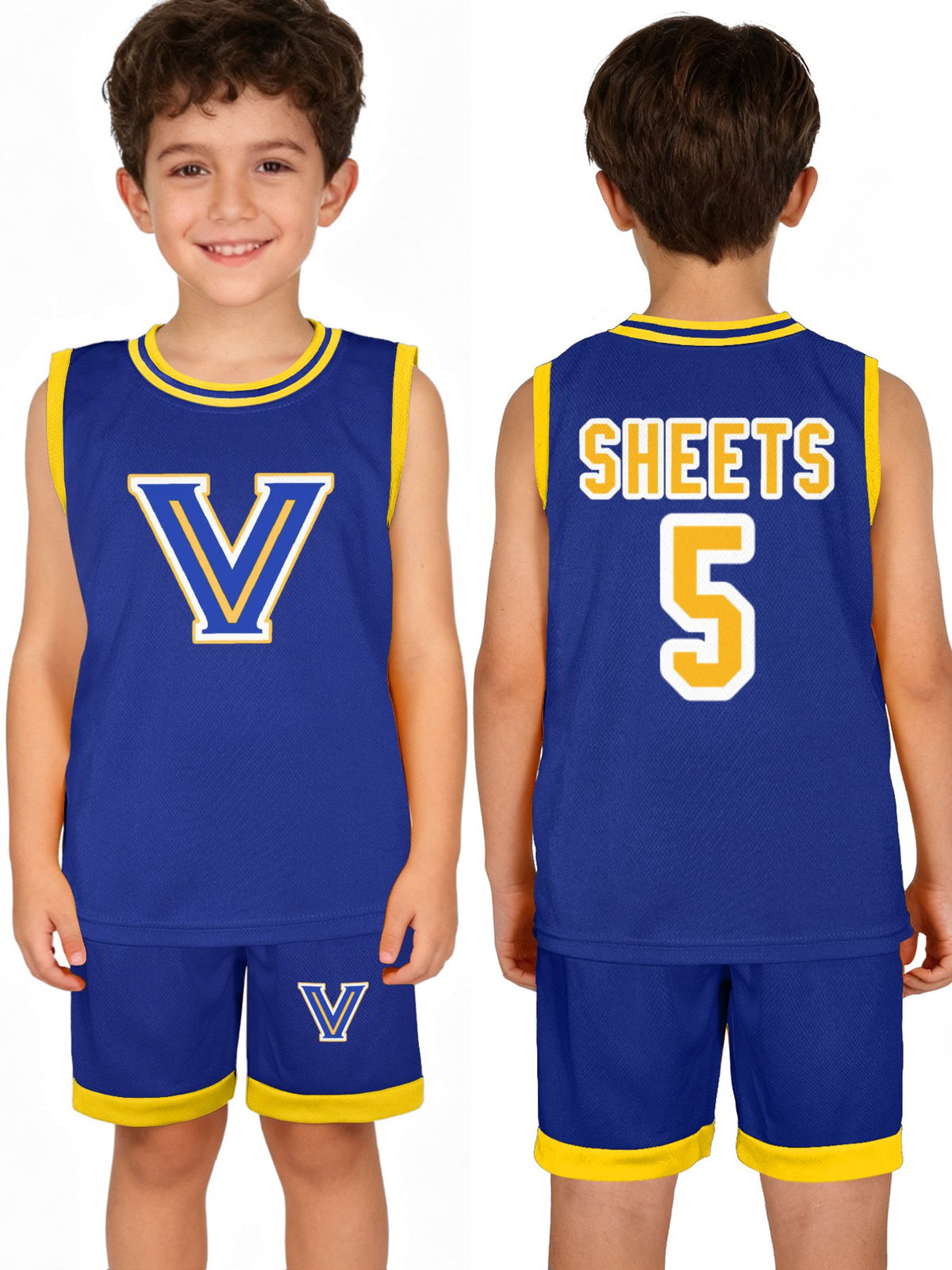 Sheets. CUSTOM Children's Basketball Jersey Set(Dual-sided Printing)