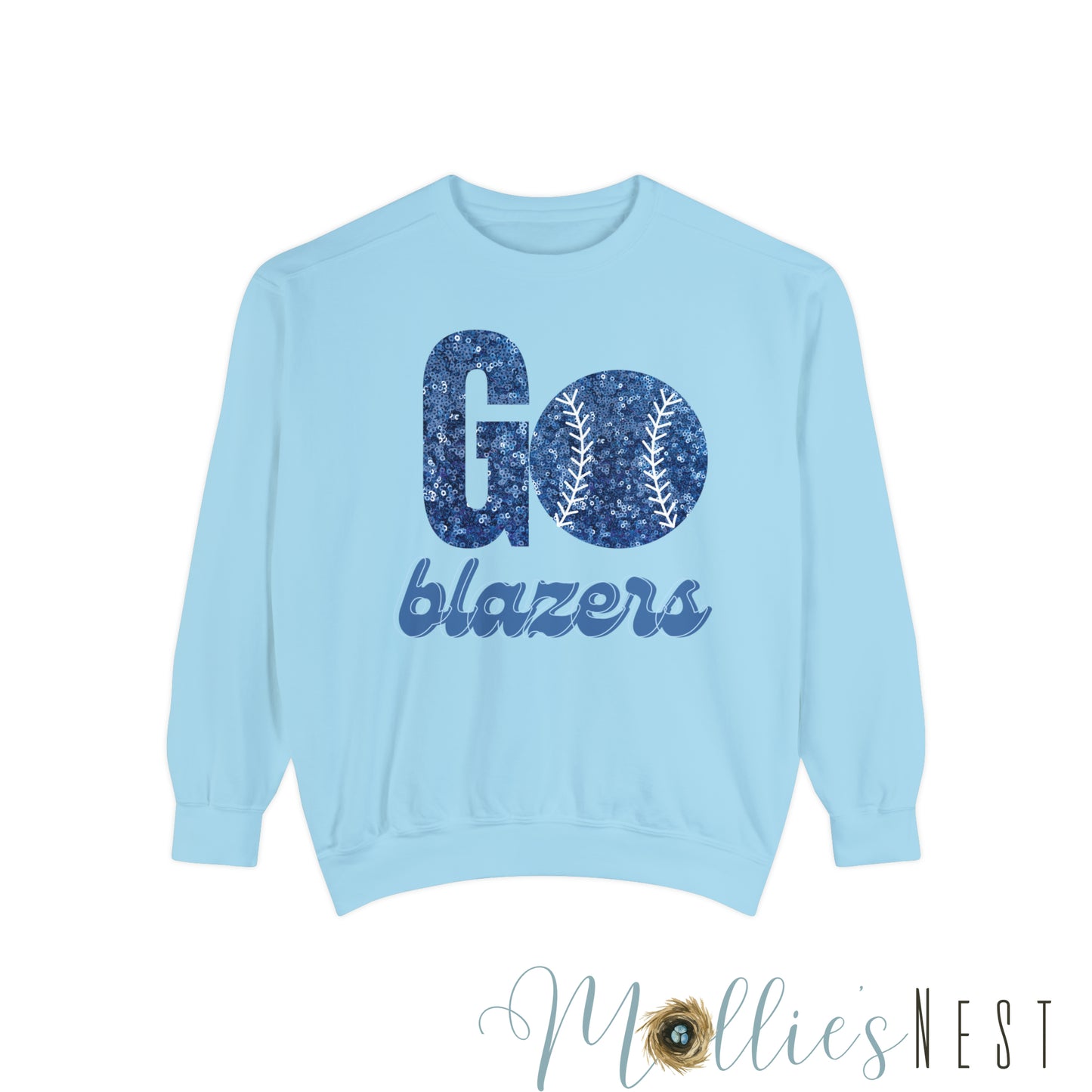 Glitter Blazer Baseball Garment-Dyed Sweatshirt