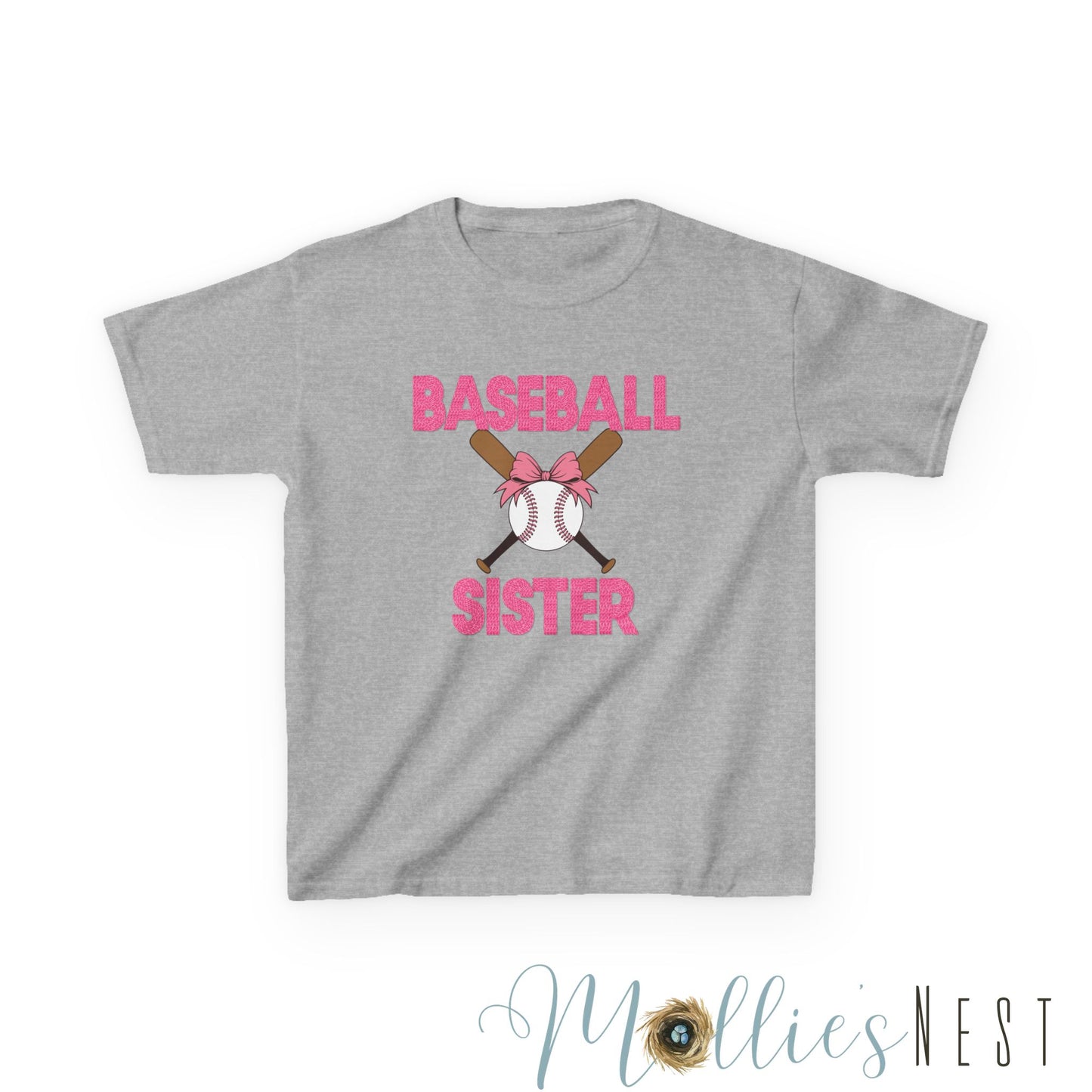 Baseball Sister Kids Heavy Cotton Tee - Cool Tee for Young Baseball Fans
