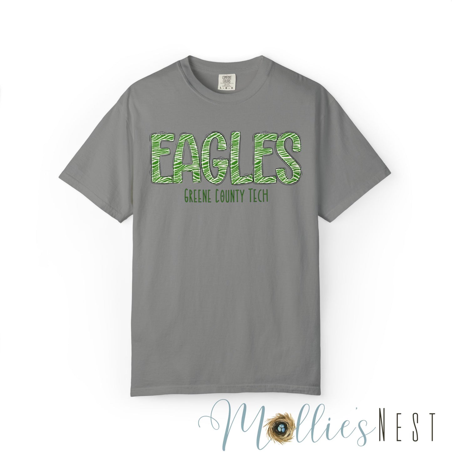 ADULT. Comfort Color Eagles (Green Zebra Print)