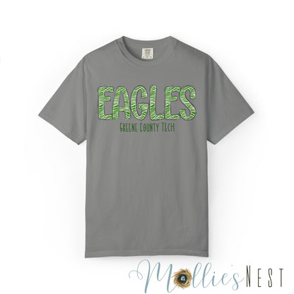 ADULT. Comfort Color Eagles (Green Zebra Print)