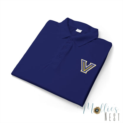 ADULT size - Embroidered 'V' Performance Polo — Moisture-Wicking Sport Shirt - Valley View Logo