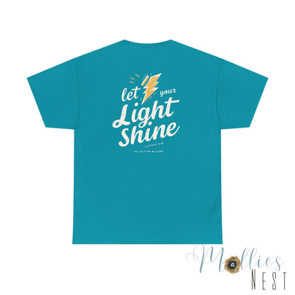 Let Your Light Shine T-Shirt — Inspirational Lightning Graphic Tee. Valley View Blazers