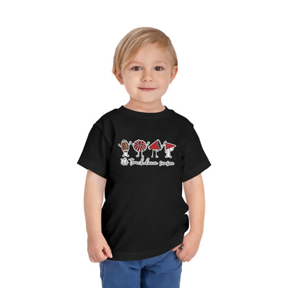 Toddler Football "It's Touchdown Season" Short Sleeve Tee (Red/Black)