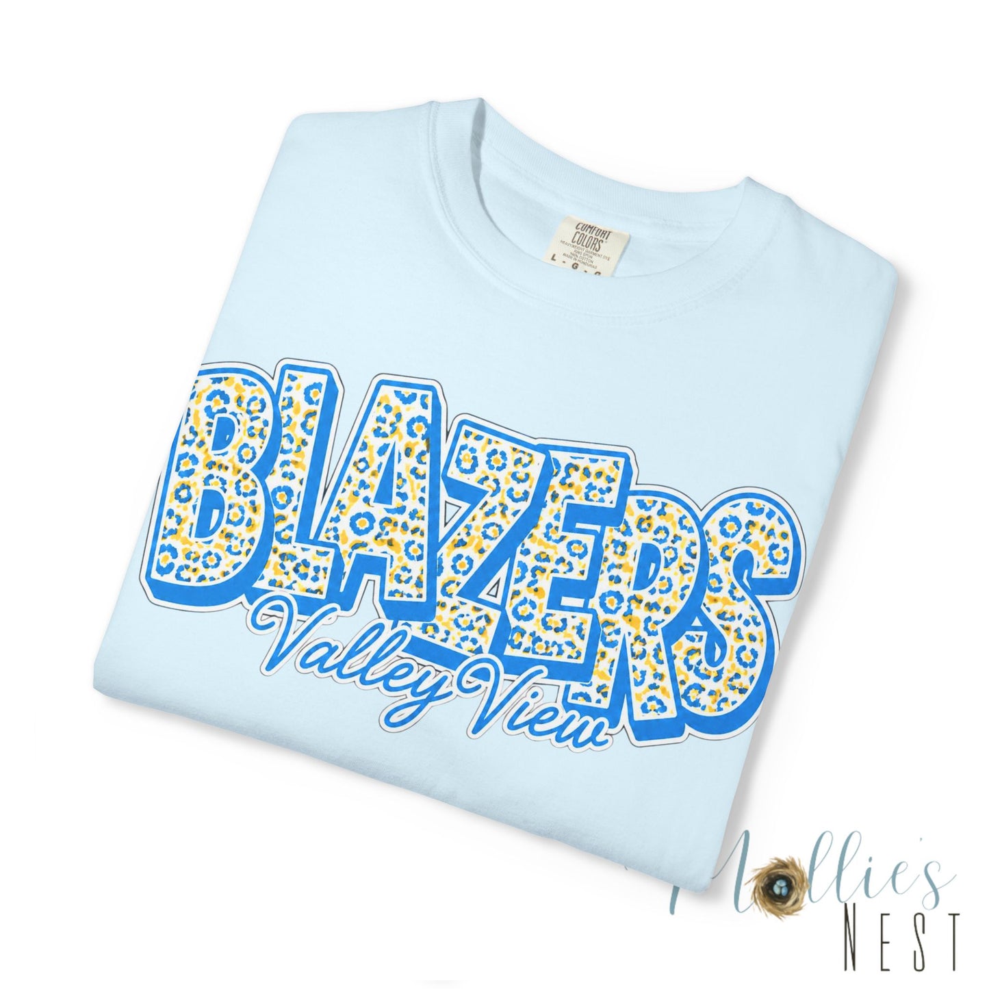 ADULT. Blazers Valley View Leopard Print T-Shirt - Stacked font