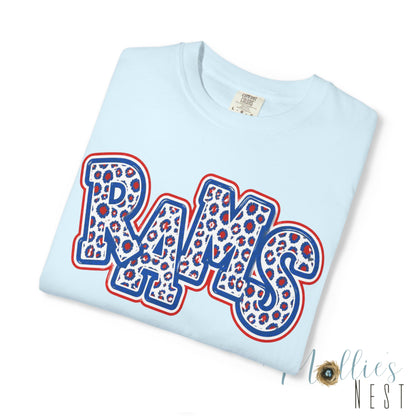 Paragould Rams Leopard Print Retro Logo T-Shirt