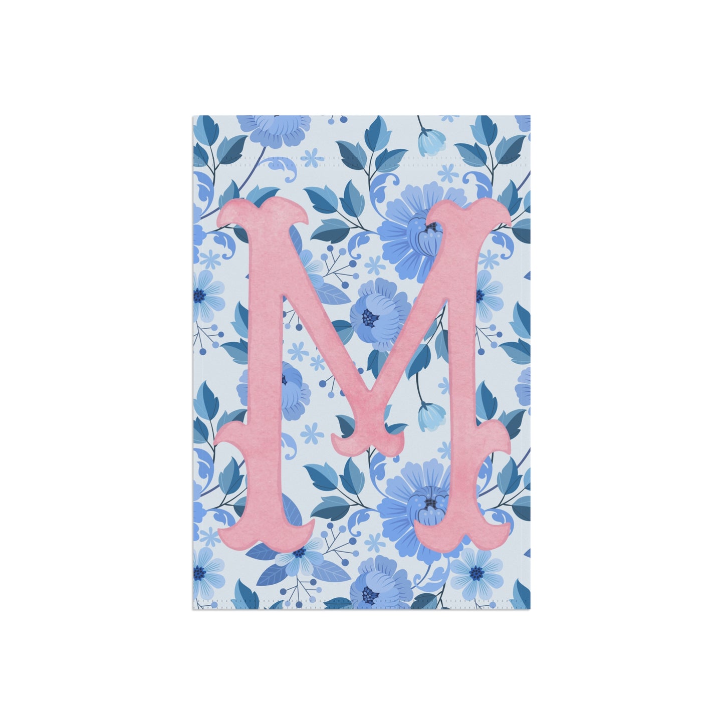 Personalized Floral Garden Banner - Initial 'M'
