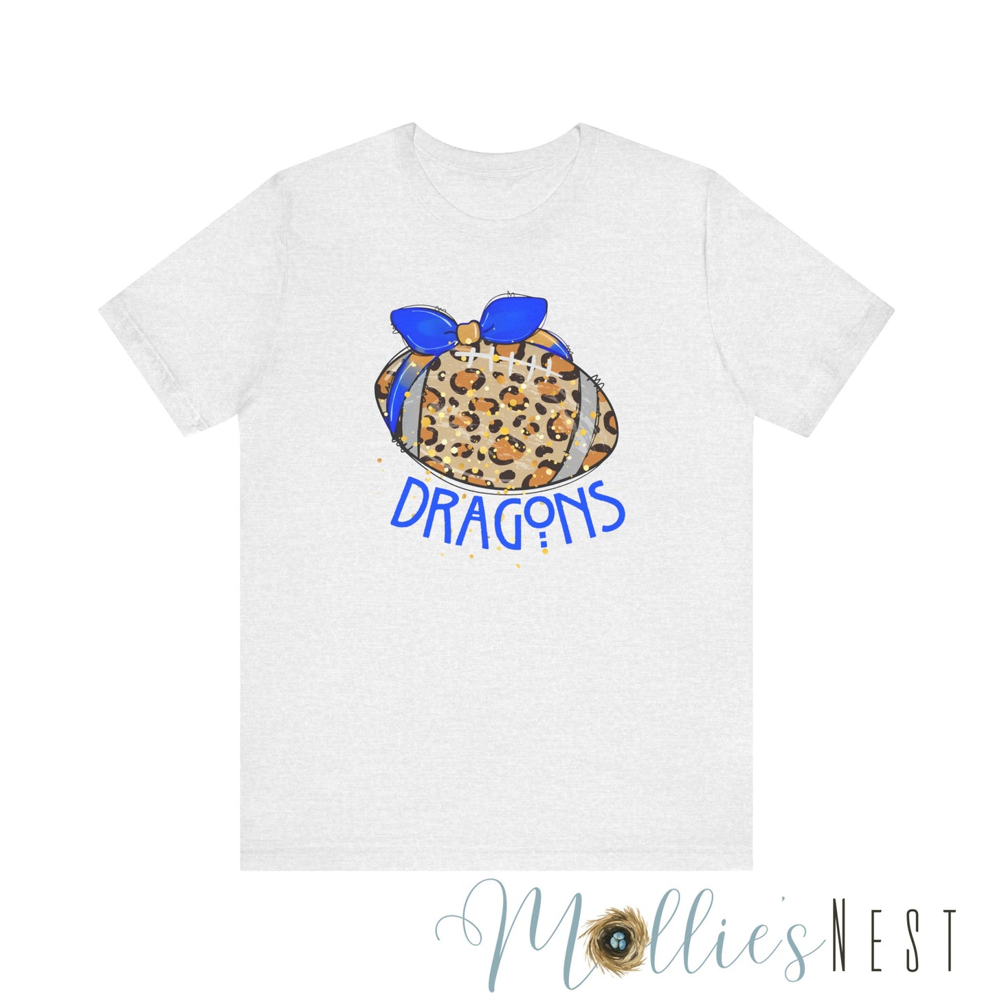 ADULT DRAGONS LEOPARD FOOTBALL. Jersey Short Sleeve Tee