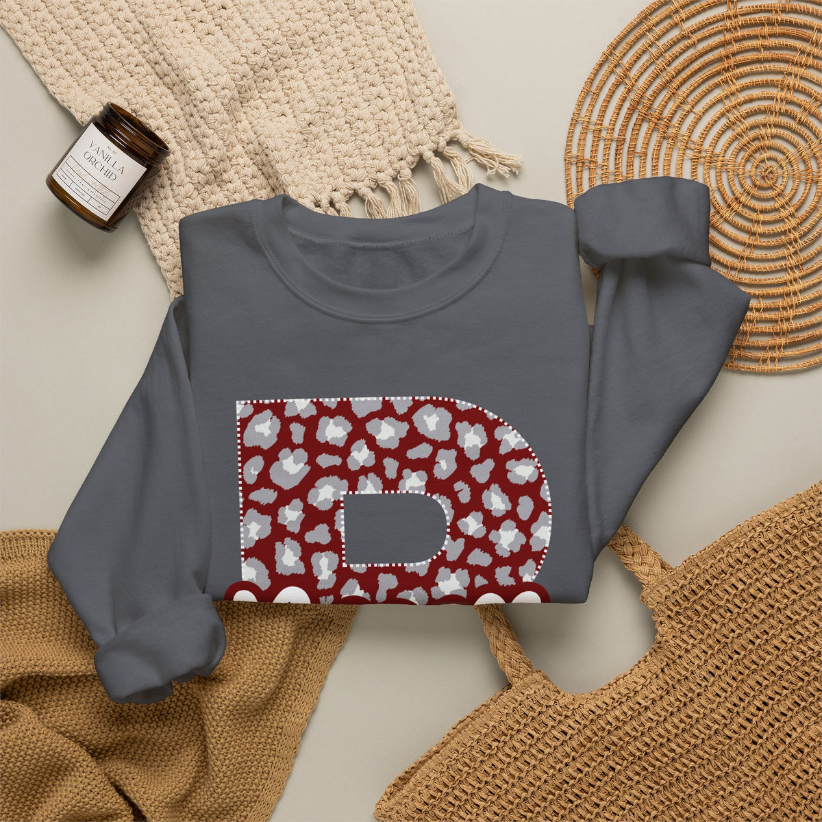 ADULT. Barton Bears. Initial B Crewneck Sweatshirt