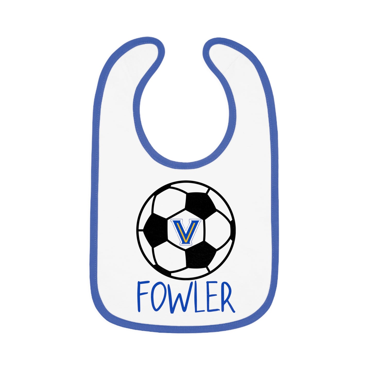 Blazer Soccer. FOWLER Baby Contrast Trim Jersey Bib