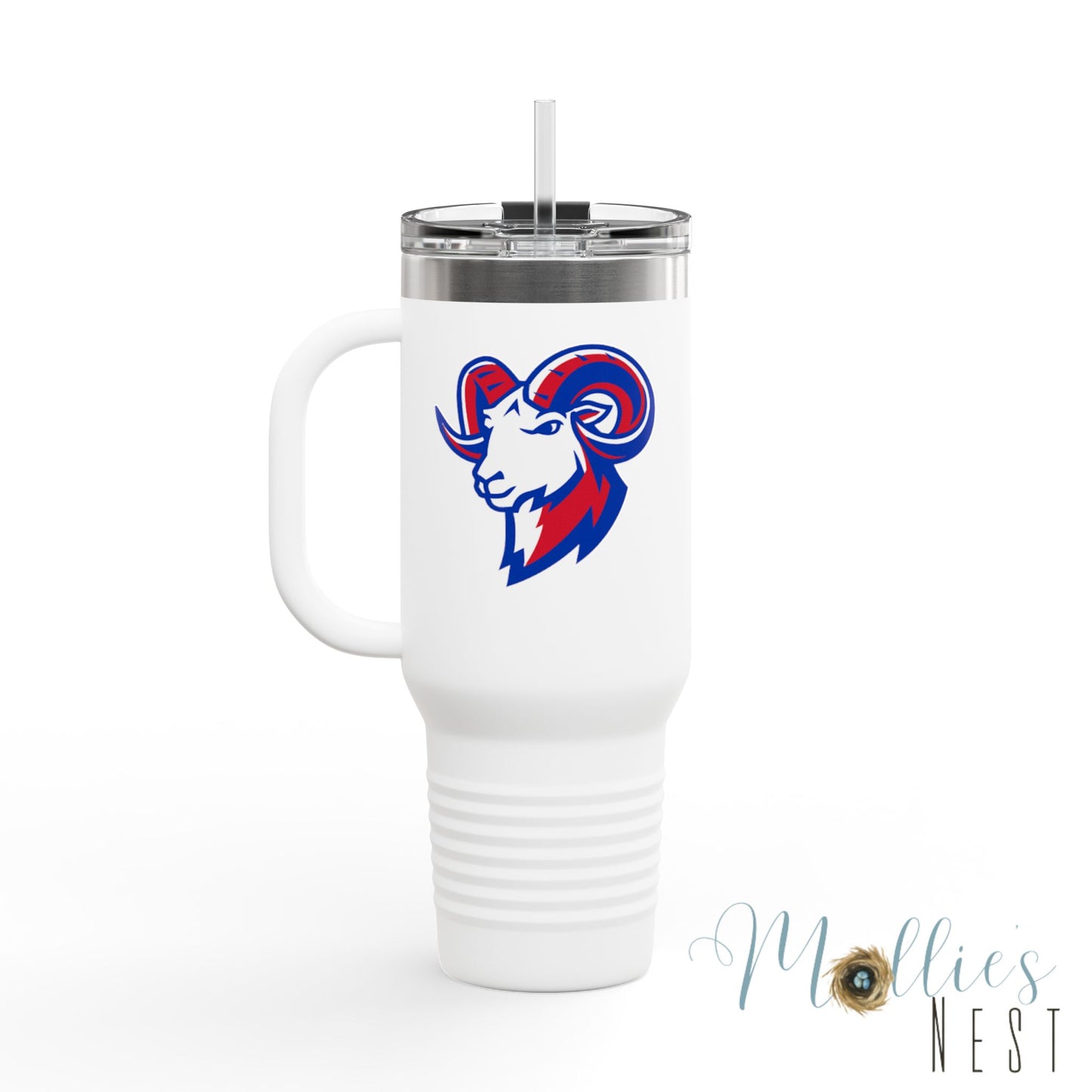 40oz Insulated Travel Mug — Paragould Rams Leopard Print & Team Logo