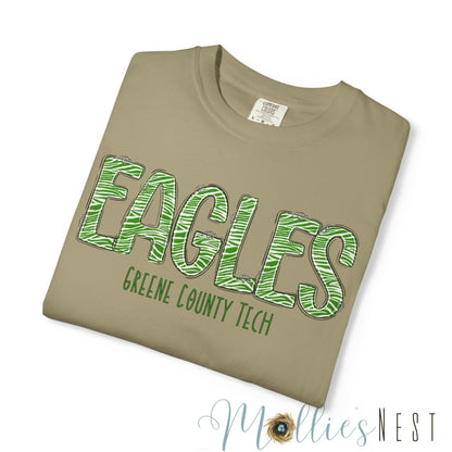 ADULT. Comfort Color Eagles (Green Zebra Print)