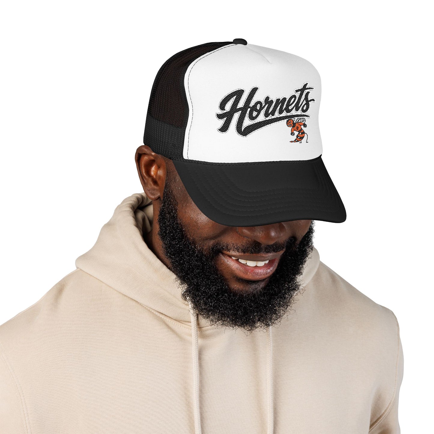 Foam Trucker Hat. Harrisburg Hornets with hornet logo.