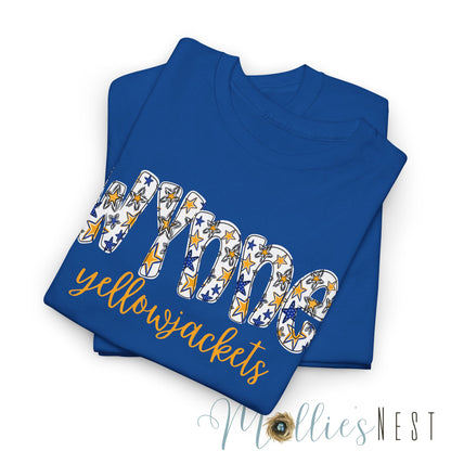Wynne Yellowjackets Shirt. Blue & Gold