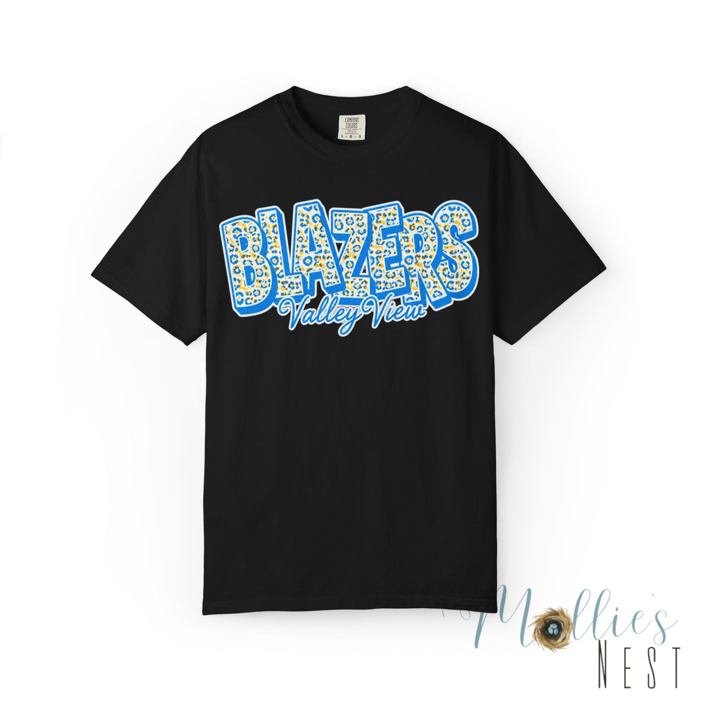 ADULT. Blazers Valley View Leopard Print T-Shirt - Stacked font