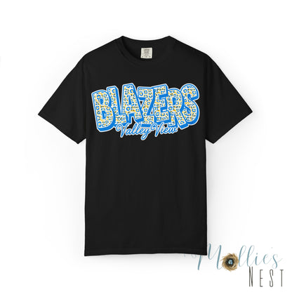 ADULT. Blazers Valley View Leopard Print T-Shirt - Stacked font