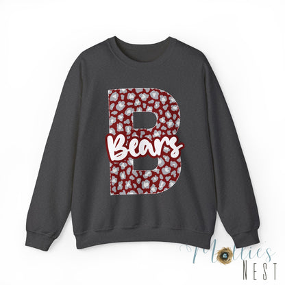 ADULT. Barton Bears. Initial B Crewneck Sweatshirt