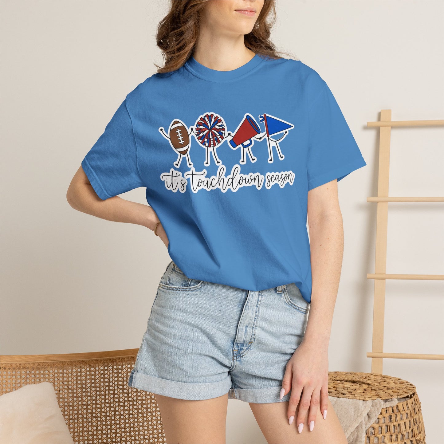 Touchdown Season (Blue/Red) T-Shirt — Football Friends Graphic