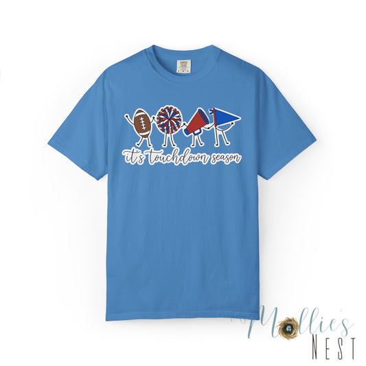 Touchdown Season (Blue/Red) T-Shirt — Football Friends Graphic