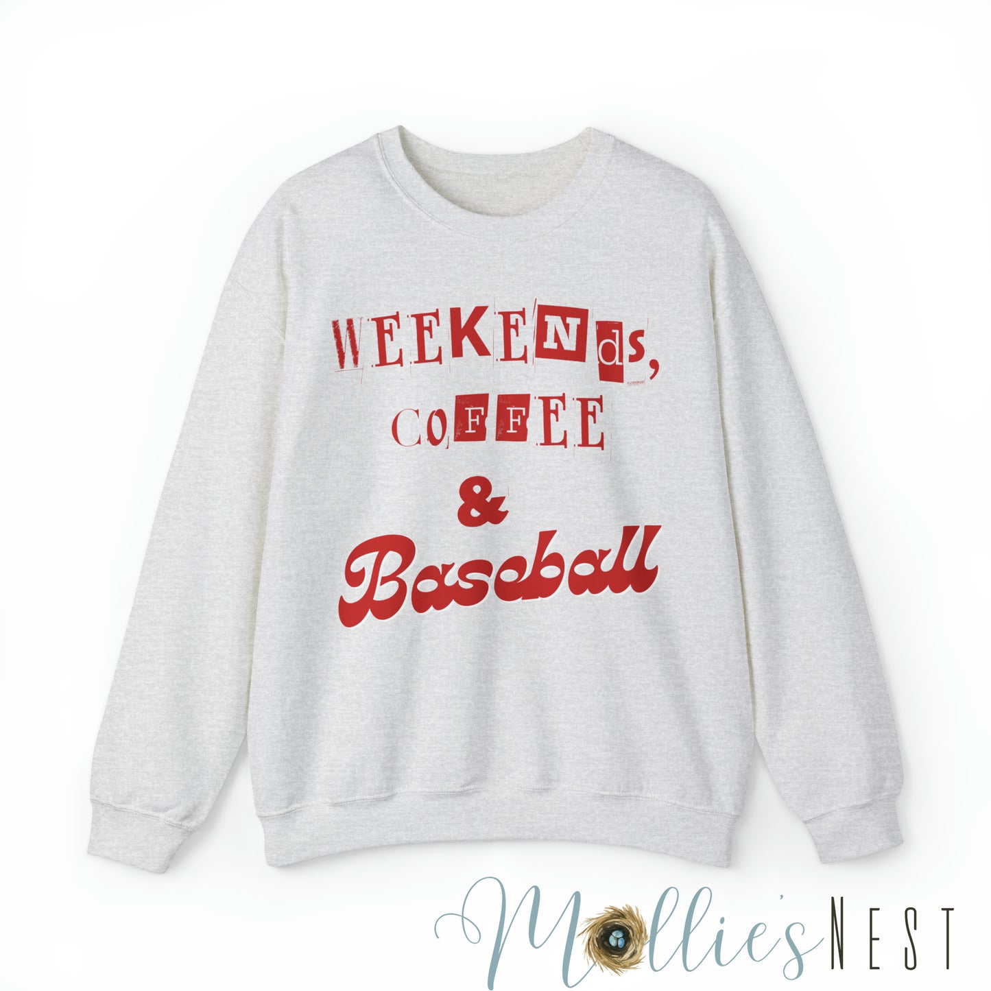 Weekednd, coffee, baseball Heavy Blend™ Crewneck Sweatshirt