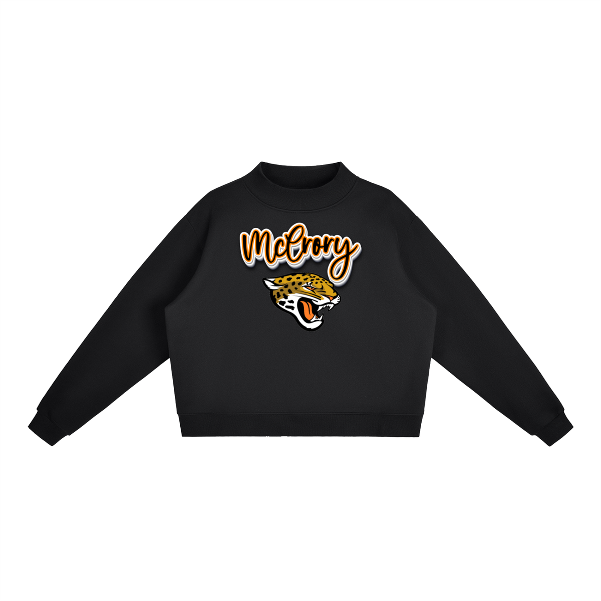 McCrory Jaguars. with mascot Fleece Mock-Neck Crew Sweatshirt