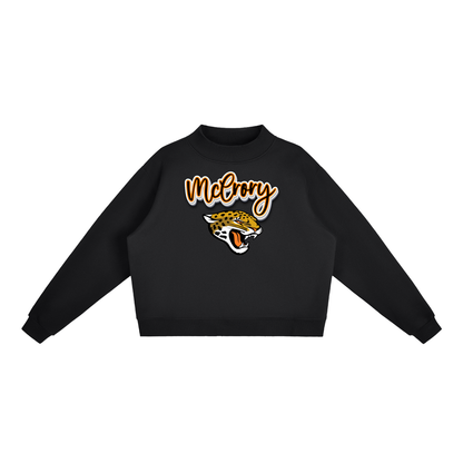 McCrory Jaguars. with mascot Fleece Mock-Neck Crew Sweatshirt